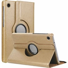sbodurhome Samsung Galaxy Tab A11 360 Tablet Deri Kılıf - Gold