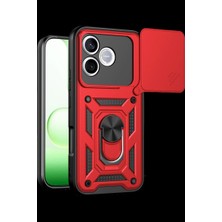sbodurhome Huawei Honor 600 Lite Pars Lens Yüzüklü Silikon - Kırmızı