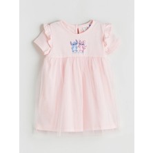 Lc Waikiki Yeni Sezon Stitch ve Angel Baskılı Kız Bebek Elbise