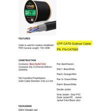 Aesco Feny FN-CAT690 305 Metre 23 Awg 0.57MM Dış Mekan Cat6 Utp Kablo
