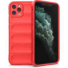 Aesco Apple iPhone 11 Pro Max Kılıf Optimum Silikon - Kırmızı