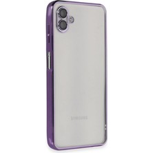 Aesco Samsung Galaxy A04 Kılıf Razer Lensli Silikon - Mor