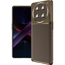 Aesco Honor Magic 7 Lite Kılıf Auto Focus Karbon Kapak - Kahverengi