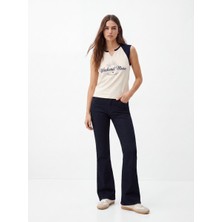LTB Noelıa L Ispanyol Paça Yüksek Bel Dark Indigo Jean Pantolon