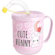 Hereveoyuncak Funny Pipetli Çocukk Içecek Bardağı Desenli Bardak 350ML