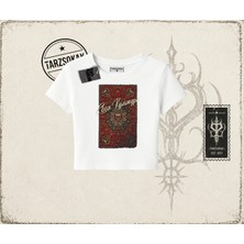 Tarzsokak Unisex Your Culture Carpet Kadın Baby Tee Beyaz