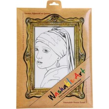 Mabelme Store Funny Mat - Johannes Vermeer Gırl Wıth A Pearl Earrıng 25 x 35 cm