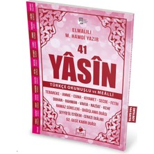 41 Yasin Türkçe Okunuşlu ve Mealli-Pembe Kapak Orta Boy