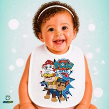 Ghostbastır Design Paw Patrol Keten Bebek Mama Önlüğü – Yumuşak, Emici, Yıkanabilir, Özel Tasarım P148