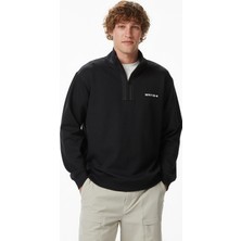 United4 Unıted4 Regular Fit Erkek Siyah Sweatshirt