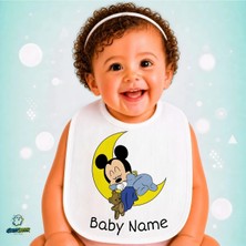 Ghostbastır Design Mickey Mouse Keten Bebek Mama Önlüğü – Yumuşak, Emici, Yıkanabilir, Özel Tasarım P129