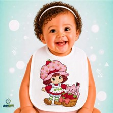 Ghostbastır Design Çilek Kız Keten Bebek Mama Önlüğü – Yumuşak, Emici, Yıkanabilir, Özel Tasarım P040