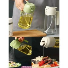 CATEKSSS 450 ml Çift Kullanımlı 2 Fonksiyonlu Cam Yağdanlık ve Püskürtmeli Sprey Yağdanlık (1 Adet) Şeffaf