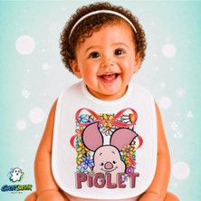 Ghostbastır Design Piglet Keten Bebek Mama Önlüğü – Yumuşak, Emici, Yıkanabilir, Özel Tasarım P155