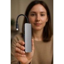 Maxi Trendy 7'si 1 Arada Usb-C Hub – 2x USB 3.0, 2x Type-C, 2x Sd/tf Kart Okuyucu, 1x HDMI – 4K UHD Görüntü Aktarımı ve Hızlı Veri Transferi