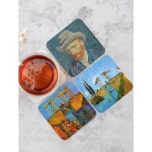 Maxi Trendy Temalı Ahşap Bardak Altlığı Ahşap Baskılı Altlık 6'lı Set (9 X9CM) KARBONNM14