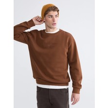 Lc Waikiki Yeni Sezon Bisiklet Yaka Baskılı Erkek Kalın Sweatshirt