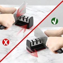 Maxi Trendy Kanji 3 Fonksiyonlu Paslanmaz Çelik Bıçak Bileyici – Elmas, Tungsten ve Seramik Bileme – Şef, Mutfak, Meyve, Çakı ve Av Bıçakları Için Ergonomik Bileme Aleti