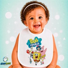 Ghostbastır Design Sünger Bob Keten Bebek Mama Önlüğü – Yumuşak, Emici, Yıkanabilir, Özel Tasarım P180