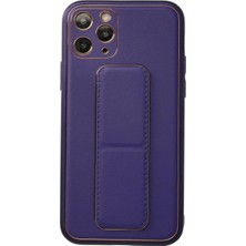 Marsilyan™- Apple Iphone 11 Pro Kılıf Coco Deri Standlı Kapak - Mor
