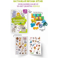 Mabelme Store Hayvanlar Boyama Kitabı - Oyun Hamurlu - 3 Yaş +