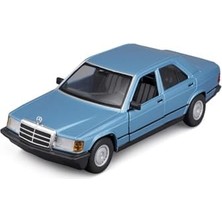 Maxi Trendy Burago Mercedes-Benz 190E 2.6 1987 Model Araba, 1:24 Ölçek, Mavi, Diecast Metal Oyuncak