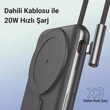 Maxi Trendy Powerbank 10000MAH Standlı 20W Dahili Type-C Kablolu Taşınabilir Hızlı Şarj Cihazı Siyah