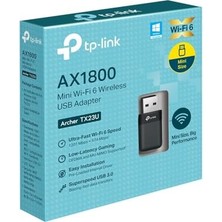 Maxi Trendy TX23U Wifi 6 USB Adaptör AX1800 (1800 Mbps), Mini Tasarım, Dual Band 5ghz/2.4ghz, USB 3.0, Wpa3 Güvenlik, Mu-Mımo Ofdma, Windows 11/10 Uyumlu Kablosuz Adaptör
