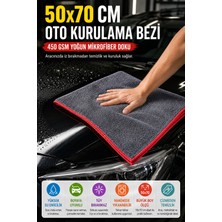 Open City 450 Gsm Oto Araç Kurulama Bezi Mikrofiber Oto Yıkama Temizlik Bezi Tüy Bırakmaz Gri 50X70 cm