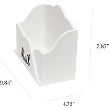 Maxi Trendy Elegant Designs HG2020-WHT Ev Odunu Çiftlik Evi Ahşap Dekoratif Zarf Şekilli Masaüstü Mektup Tutucu, Fatura Düzenleyici, Saklama Kutusu, Dekoratif, Tezgah, Ofis Için Posta Siyah Yazı