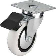 İlk El Grup 353 - 75X25 mm Pvc Makaralı Tablalı Frenli Teker 4 Adet
