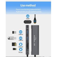 Maxi Trendy Tkz Blueendless Type C To 2*usb 3.0/1 Sd/ 1 Tf / 1 Hdmı Çevirici Macbook Pro