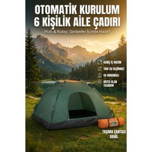 Carlburn Özel Üretim Su Geçirmez Dayanıklı Pratik Otomatik Kurulumlu Kamp Çadırı 6 Kişilik 220X250X150CM