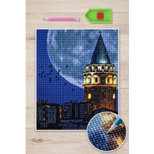 Liva Craft Elmas Mozaik Tablo, 50X40CM Galata Kulesi Boncuk Yapıştırma Kiti