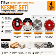 115 mm Disk Seti Mermer Seramik Sunta Metal Inox Kesim Seti 4 Lü