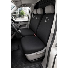 Antwax Volkswagen Transporter 5+1 - Siyah Penye Oto Koltuk Kılıfı - Ay Yıldız Baskılı