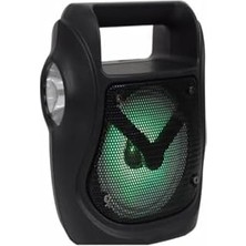Maxi Trendy Işıklı 4" Taşınabilir 5W Bluetooth Hoparlör El Fenerli Fm Radyo Usb/tf/aux Destekli Extra Bass