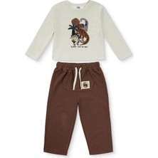 Mothercare Erkek Bebek Tişört-Pantolon Dinozor Baskılı Bağcıklı Bisiklet Yaka Uzun Kol Duble