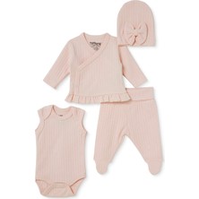Tiffany Kız Bebek Prematüre Set Çıtçıtlı Zarf Yaka Long Sleeve Patikli