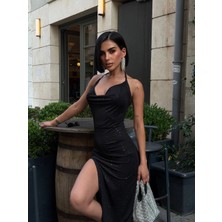 Morliva Midi Boy Gloplu Omuz Fırfır Dress 1067