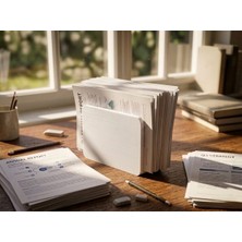 Lucien Vela Beyaz Masaüstü Evrak Düzenleyici Organizer - A4 Zarf ve Klasör Toparlayıcı Stant (12X4X10 Cm)