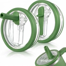 Maxi Trendy Sellhubx 40 Oz Uyumlu Yedek Kapak – Sızdırmaz Leakproof Tasarım – Bpa Free Yedek & Upgrade Lid –  Quencher ile Uyumlu Bardak & Termos Kapağı + Iç Pipeti (Yeşil)