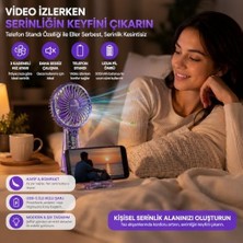 Maxi Trendy Taşınabilir Mini El Vantilatörü, Usb-C Şarjlı, Şeffaf Tasarım, 5 Kademeli Sessiz Soğutma, Hafif ve Kompakt Masaüstü Serinletici