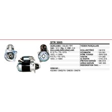 Universal Marş Motoru 9 Diş 12V D9E Renault R12(72-98) Toros R 5 Tl/ts/gtl(72-85)  Valeo Tip