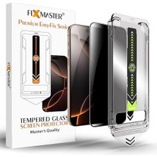 Maxi Trendy Fixmaster iPhone 17 Pro Max ile Uyumlu Hayalet (Privacy) Temperli Cam, Easy Fix Kolay Kurulum Serisi Yüksek Kaliteli Ekran Koruyucu
