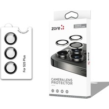 Maxi Trendy Galaxy ile Uyumlu S25 Plus Cl-12 Premium Safir Parmak Izi Bırakmayan Anti-Reflective Kamera Lens Koruyucu Siyah