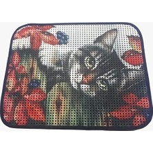 Hype Store Elekli Desenli Kedi Tuvalet Önü Paspası 60 x 45 cm Gri Kedi