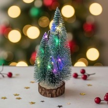 Maxi Trendy 1 Adet Rgb Işıklı Mini Yılbaşı Ağacı Masaüstü Aydınlatma Dekoratif Hediyelik Noel Pilli Çam Ağaç Yılbaşı Süsü 20CM (20CM)