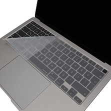 Maxi Trendy Us Ingilizce Klavye Koruyucu MacBook Air 13 A2179 A2337 M1 Uyumlu | Us Ansı Amerikan Düz Enter | Silikon Keyboard Cover Şeffaf