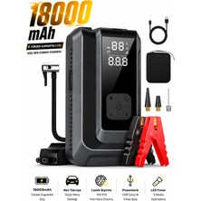 Bagajon Suitu AT-006 Akü Takviye Cihazı | 18.000MAH 4'ü 1 Arada Powerbank, Hava Kompresörü, LCD Ekran, 150PSI